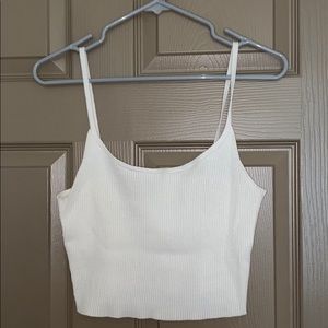 All white crop top